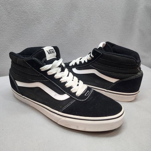 Men's Vans Filmore Hi Black White Sneakers Suede/Canvas High Top Sz 11.5 - Picture 1 of 8